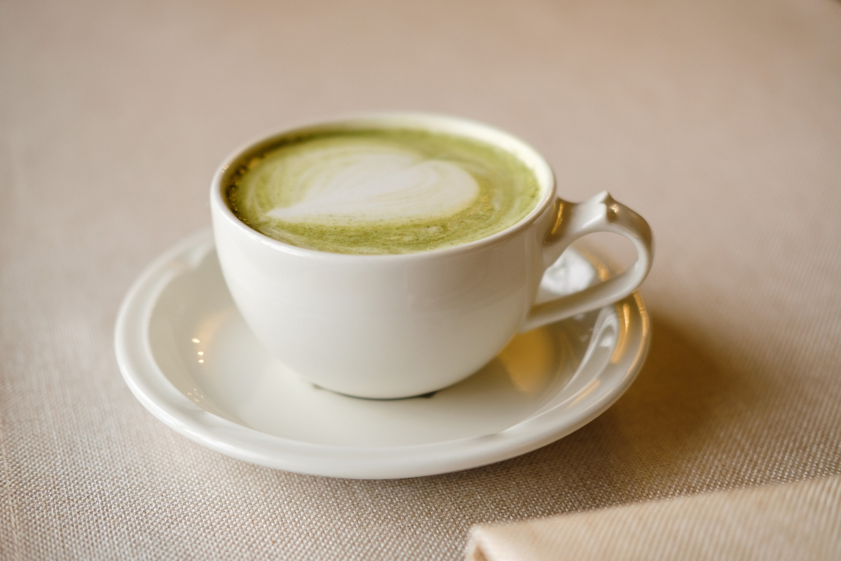 A cup of delicious matcha drink.