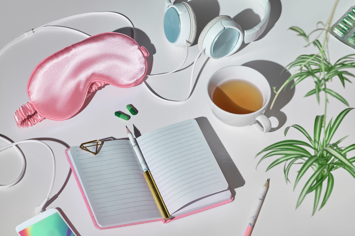 Things used before sleep to improve sleep hygiene.