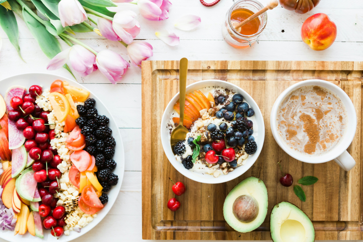 Spread of healthy, yummy breakfast.