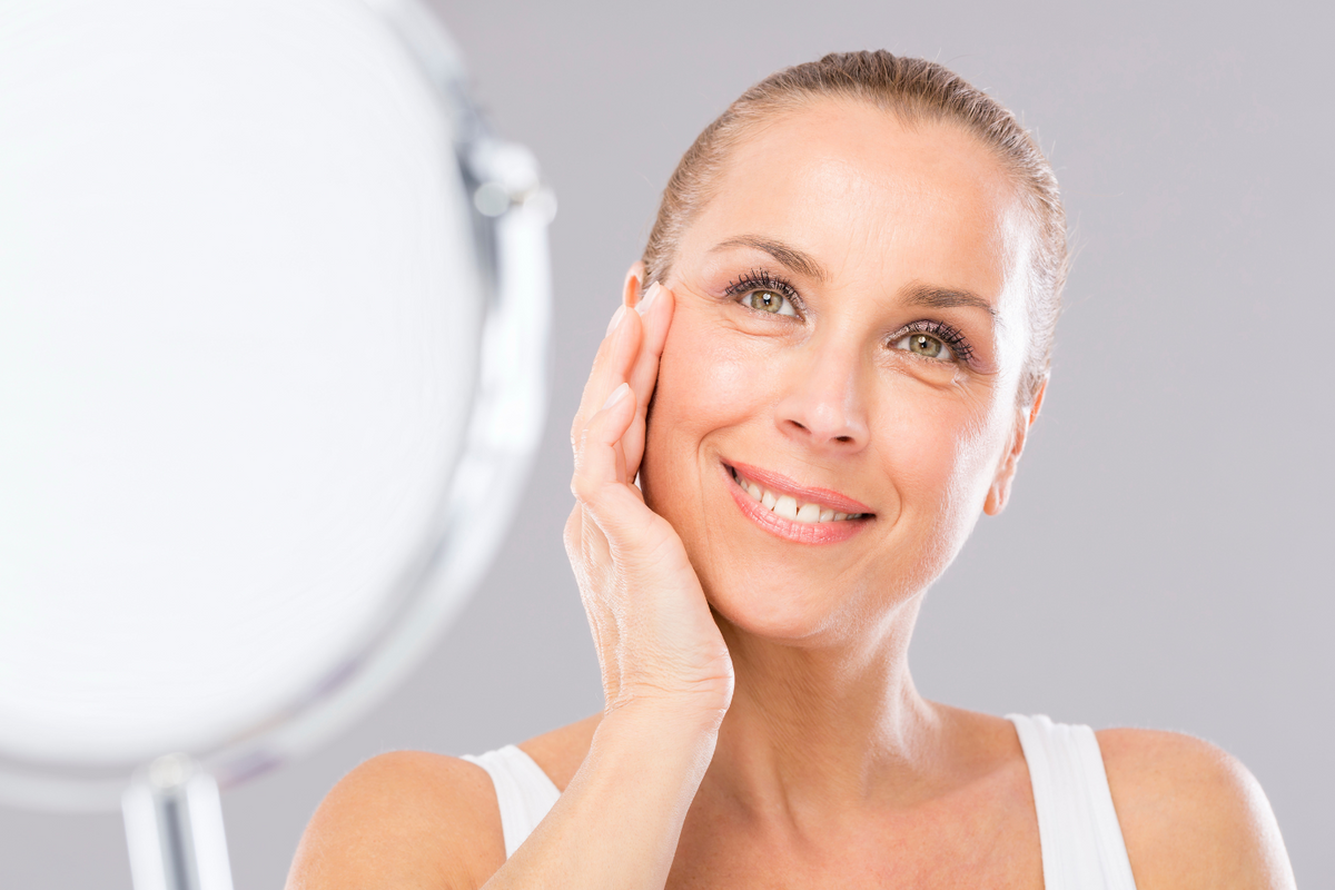 Woman showing healthy aging.