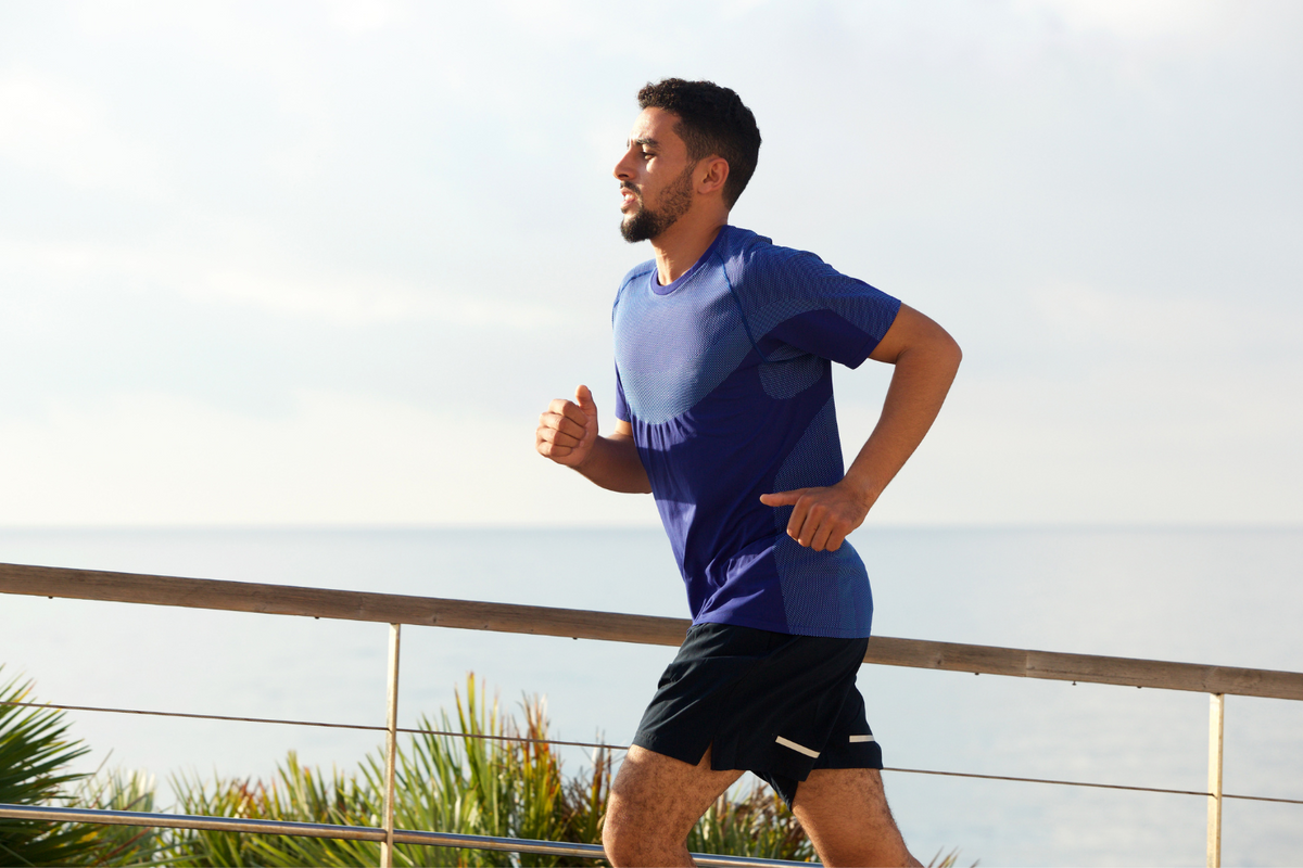 Man going for a morning run.