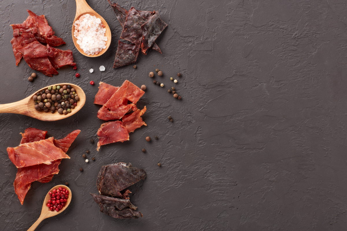 Variety of beef jerky.