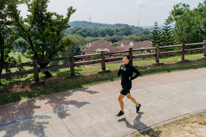 Woman on her morning run.