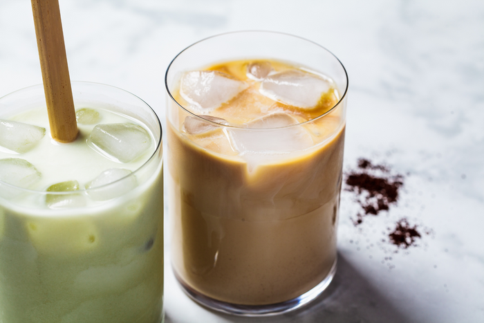 Matcha and coffee drinks.