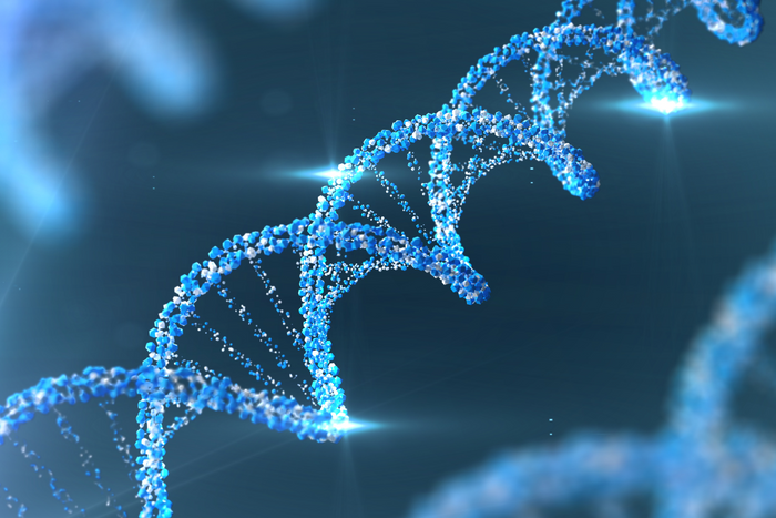 Futuristic DNA strands.