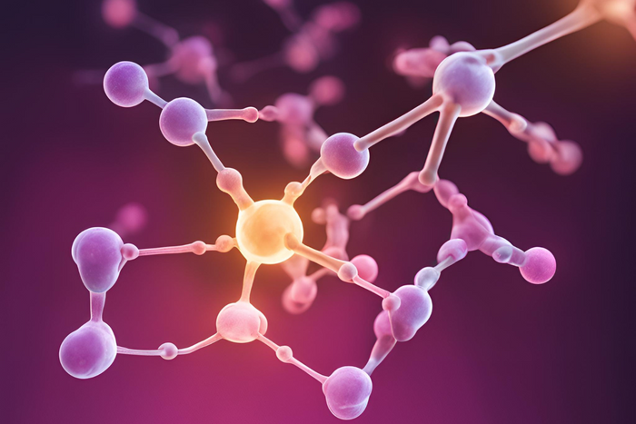 Glowing melatonin structure.