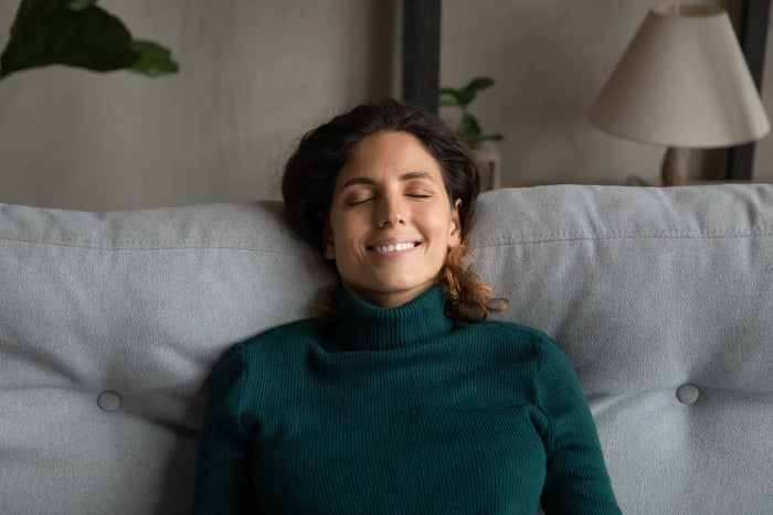 Calm and relaxed woman.