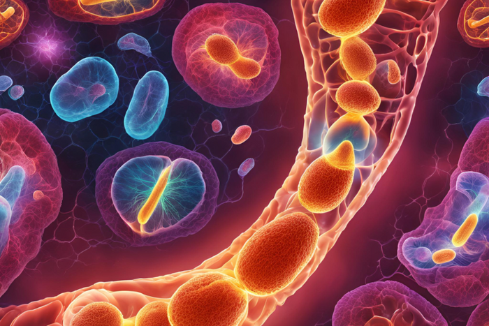 Illustration of urolithin A and cells.