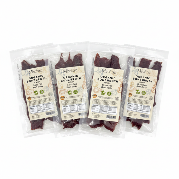 Organic Bone Broth Grass-Fed Beef Jerky – 2 oz, Pack of 4